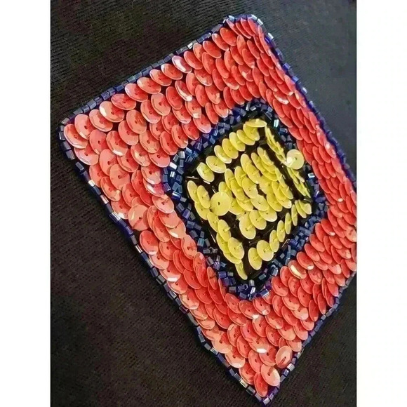 Vintage Dress 70s Sequin Beaded NWT Liz Claiborne Dead Stock MCM Orig tag $260 S - Picture 10 of 12